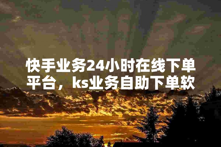 快手业务24小时在线下单平台，ks业务自助下单软件最低价。