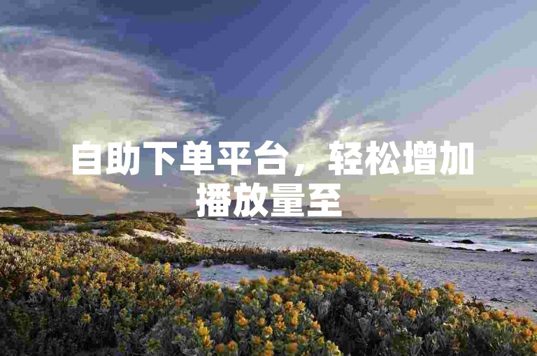 自助下单平台，轻松增加播放量至500-1000。