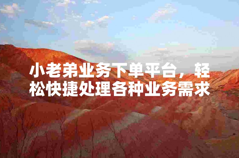 小老弟业务下单平台，轻松快捷处理各种业务需求。
