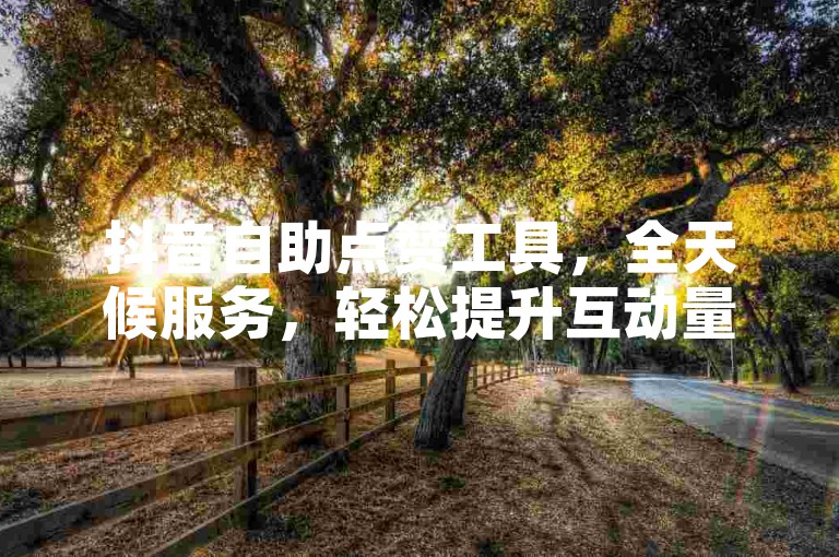 抖音自助点赞工具，全天候服务，轻松提升互动量。