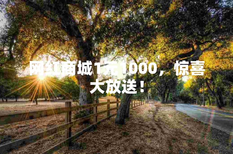 网红商城1元1000，惊喜大放送！
