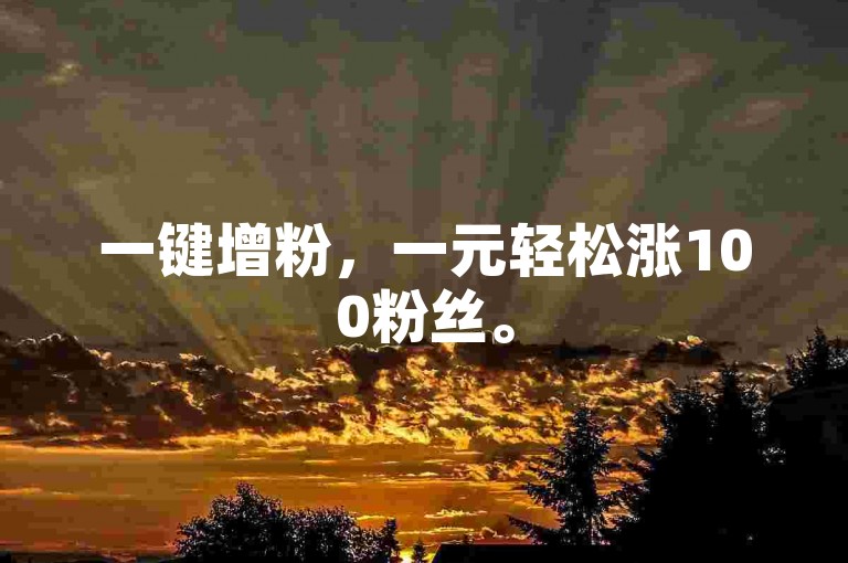一键增粉，一元轻松涨100粉丝。