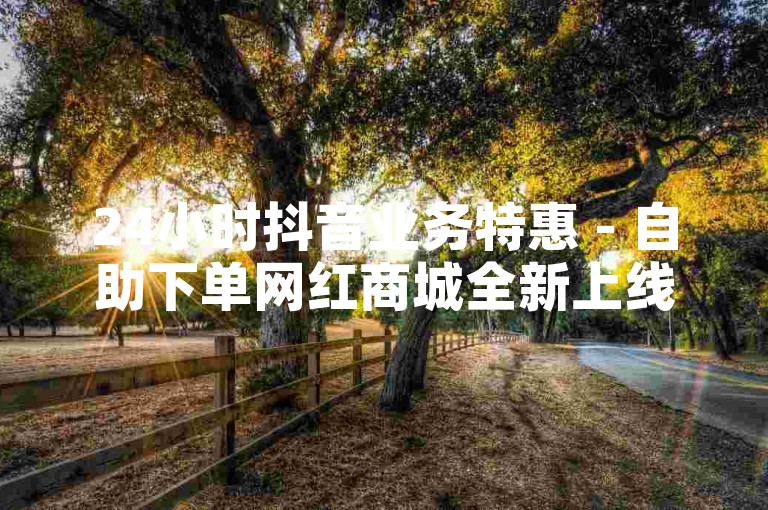 24小时抖音业务特惠 - 自助下单网红商城全新上线！