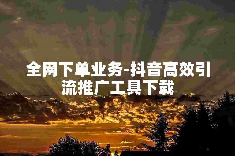 全网下单业务-抖音高效引流推广工具下载