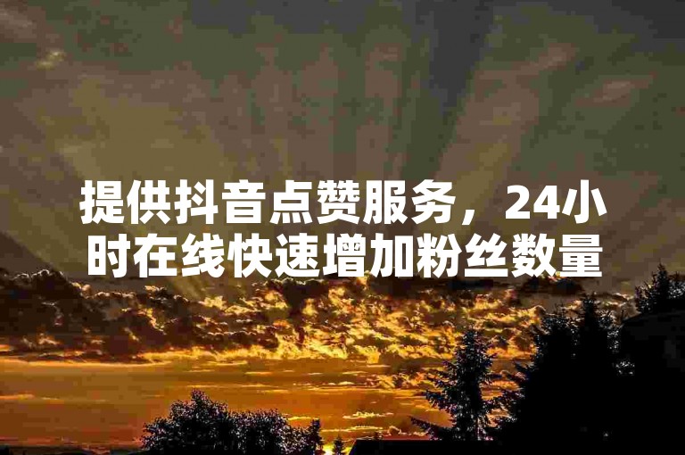 提供抖音点赞服务，24小时在线快速增加粉丝数量。