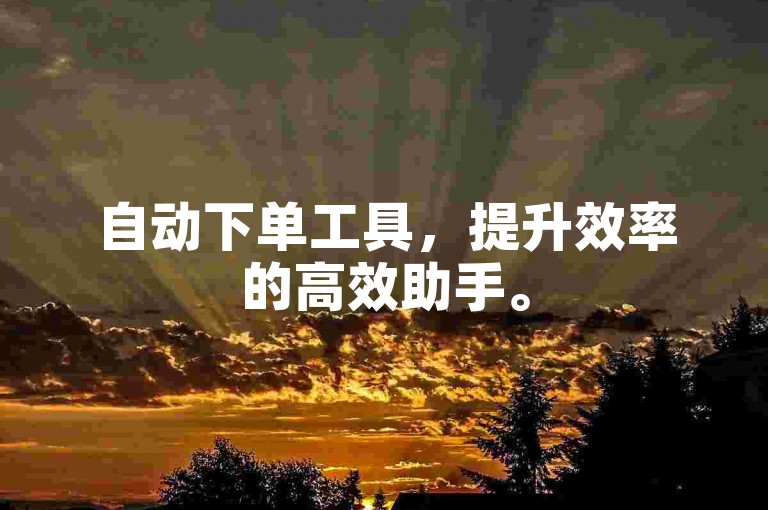 自动下单工具，提升效率的高效助手。