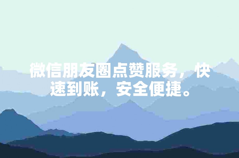 微信朋友圈点赞服务，快速到账，安全便捷。