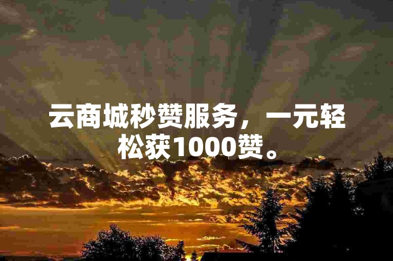 云商城秒赞服务，一元轻松获1000赞。