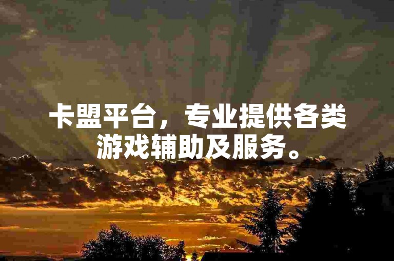 卡盟平台，专业提供各类游戏辅助及服务。