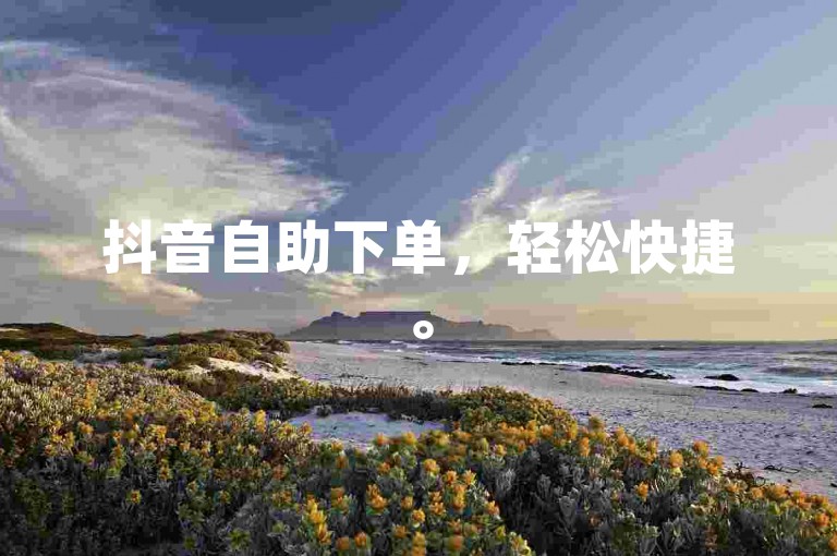 抖音自助下单，轻松快捷。