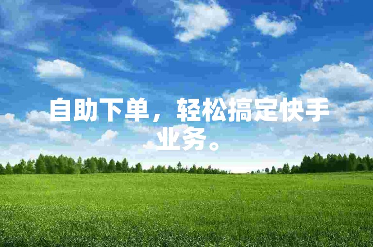 自助下单，轻松搞定快手业务。
