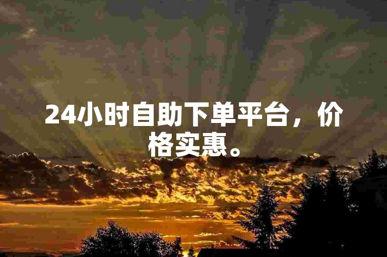 24小时自助下单平台，价格实惠。