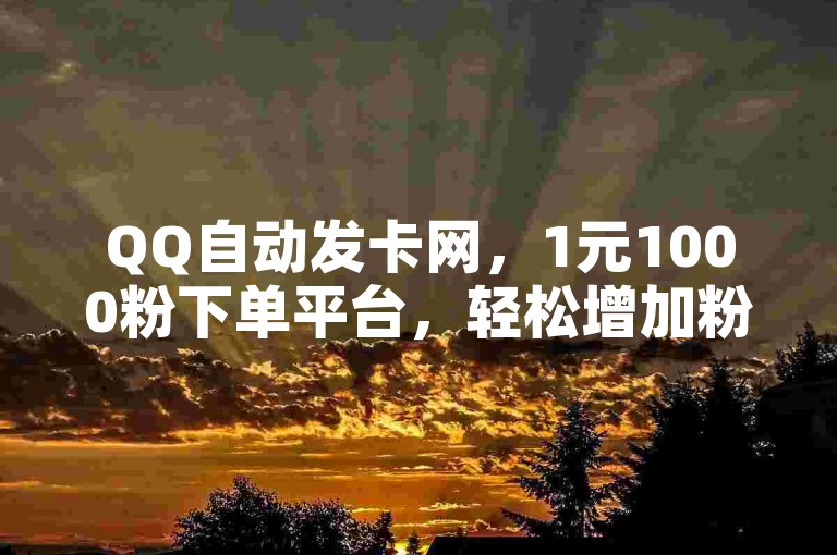 QQ自动发卡网，1元1000粉下单平台，轻松增加粉丝量。