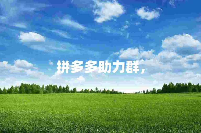 拼多多助力群，500人规模，互助砍价更高效。