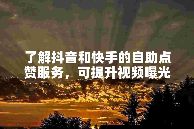 了解抖音和快手的自助点赞服务，可提升视频曝光率。