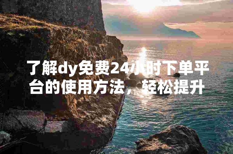 了解dy免费24小时下单平台的使用方法，轻松提升购物体验。