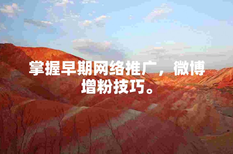 掌握早期网络推广，微博增粉技巧。