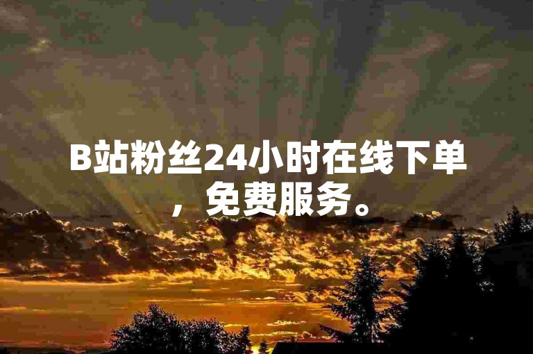 B站粉丝24小时在线下单，免费服务。