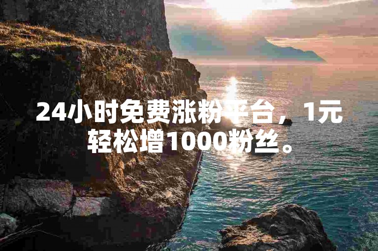 24小时免费涨粉平台，1元轻松增1000粉丝。