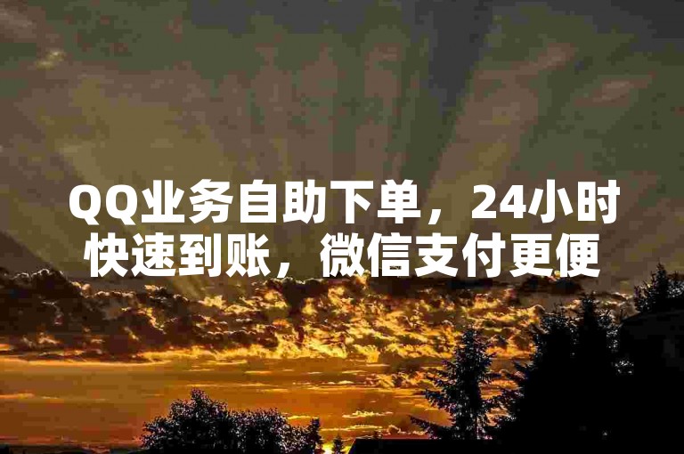 QQ业务自助下单，24小时快速到账，微信支付更便捷。