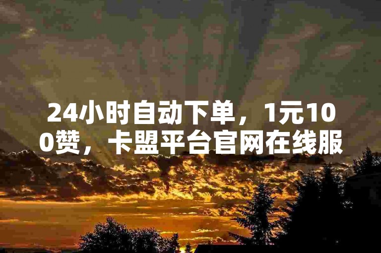 24小时自动下单，1元100赞，卡盟平台官网在线服务。