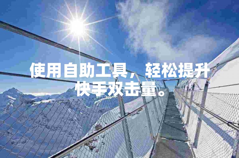 使用自助工具，轻松提升快手双击量。