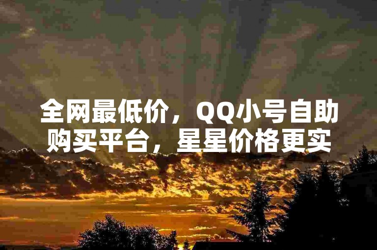 全网最低价，QQ小号自助购买平台，星星价格更实惠。