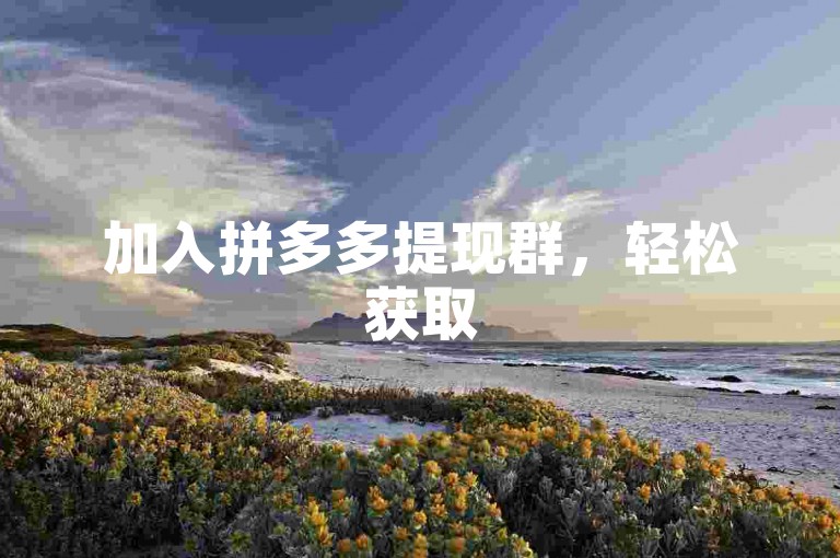 加入拼多多提现群，轻松获取500元助力。