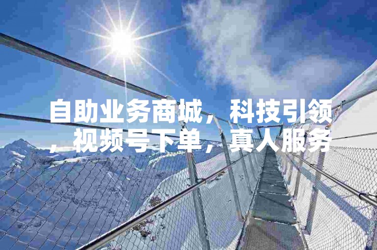 自助业务商城，科技引领，视频号下单，真人服务。