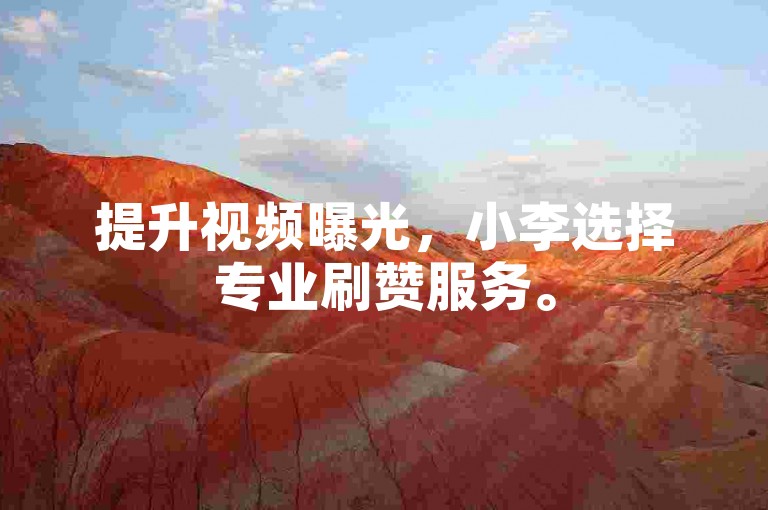提升视频曝光，小李选择专业刷赞服务。