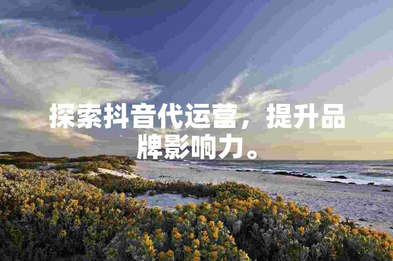 探索抖音代运营，提升品牌影响力。