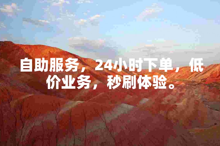 自助服务，24小时下单，低价业务，秒刷体验。