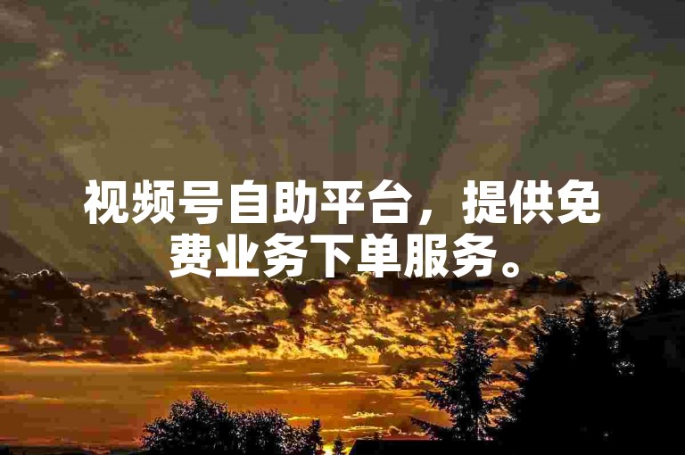 视频号自助平台，提供免费业务下单服务。
