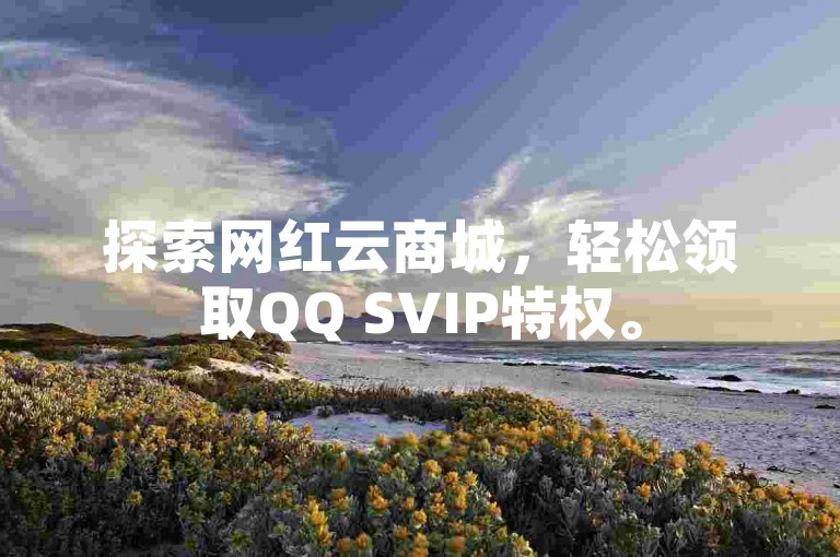 探索网红云商城，轻松领取QQ SVIP特权。