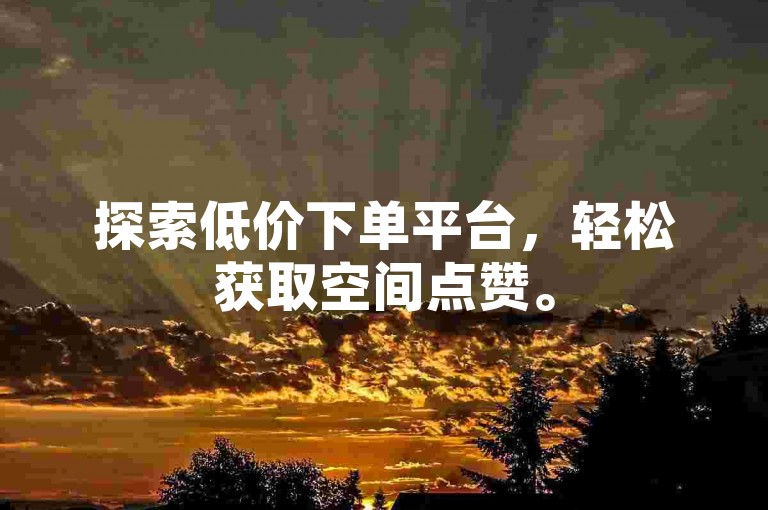 探索低价下单平台，轻松获取空间点赞。