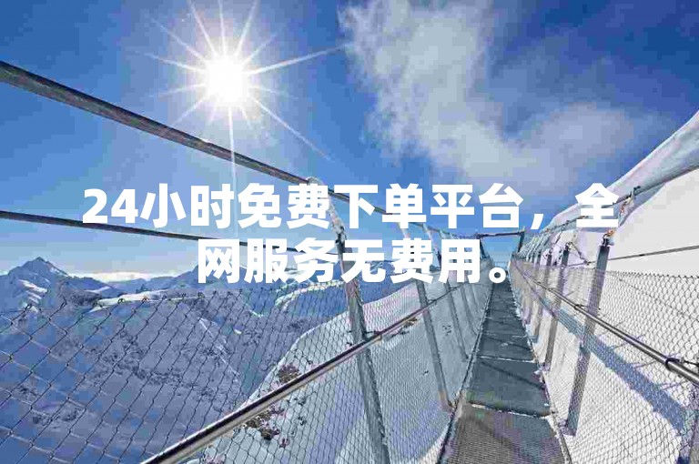 24小时免费下单平台，全网服务无费用。