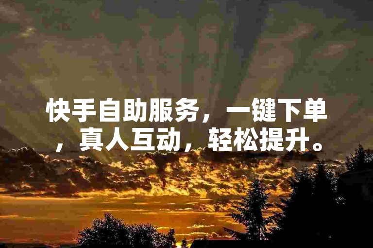 快手自助服务，一键下单，真人互动，轻松提升。