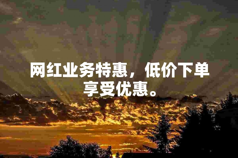 网红业务特惠，低价下单享受优惠。