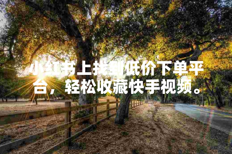小红书上找到低价下单平台，轻松收藏快手视频。