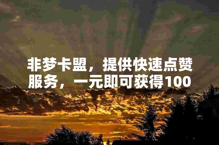 非梦卡盟，提供快速点赞服务，一元即可获得1000赞。