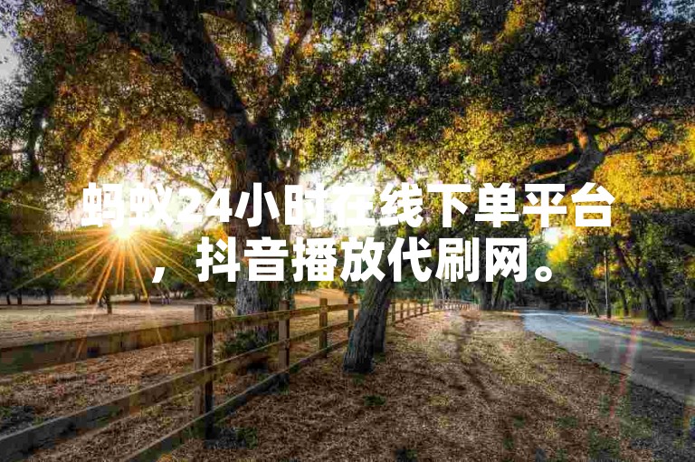 蚂蚁24小时在线下单平台，抖音播放代刷网。