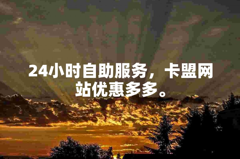 24小时自助服务，卡盟网站优惠多多。