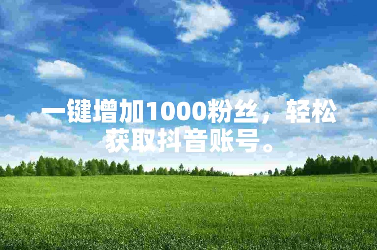 一键增加1000粉丝，轻松获取抖音账号。