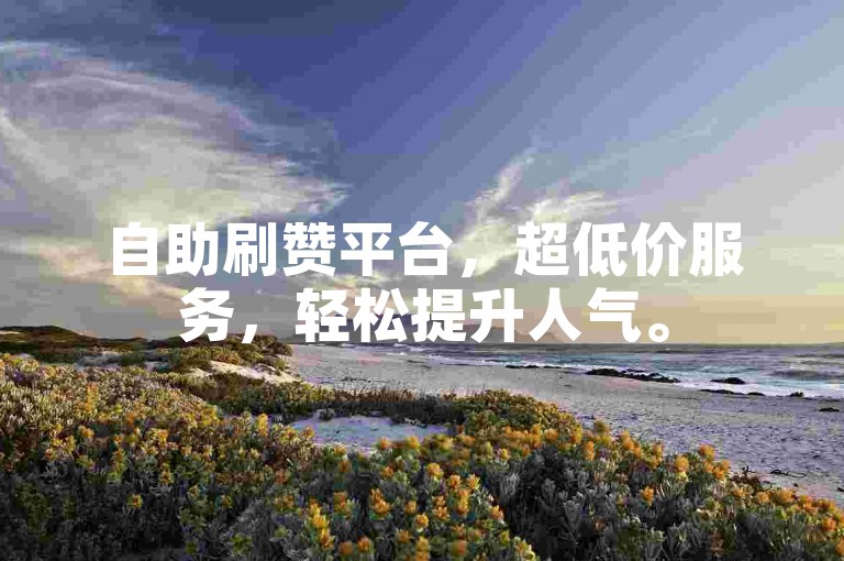 自助刷赞平台，超低价服务，轻松提升人气。
