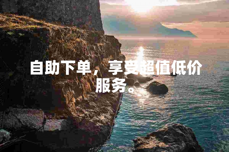 自助下单，享受超值低价服务。