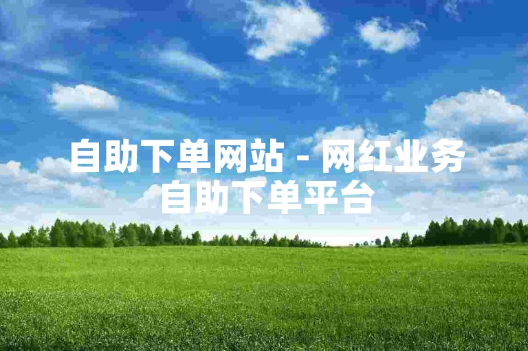 自助下单网站 - 网红业务自助下单平台