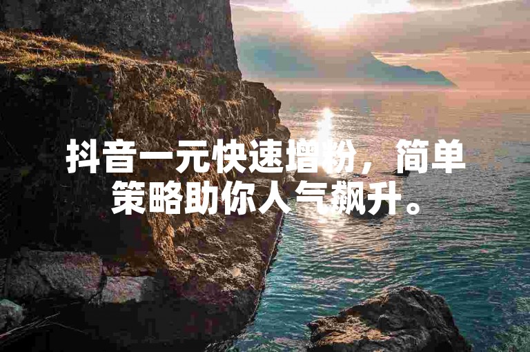 抖音一元快速增粉，简单策略助你人气飙升。