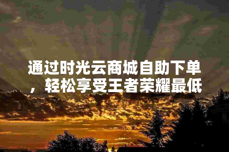 通过时光云商城自助下单，轻松享受王者荣耀最低价格优惠。