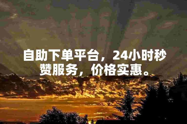 自助下单平台，24小时秒赞服务，价格实惠。