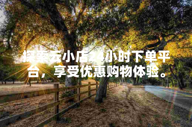 探索云小店24小时下单平台，享受优惠购物体验。